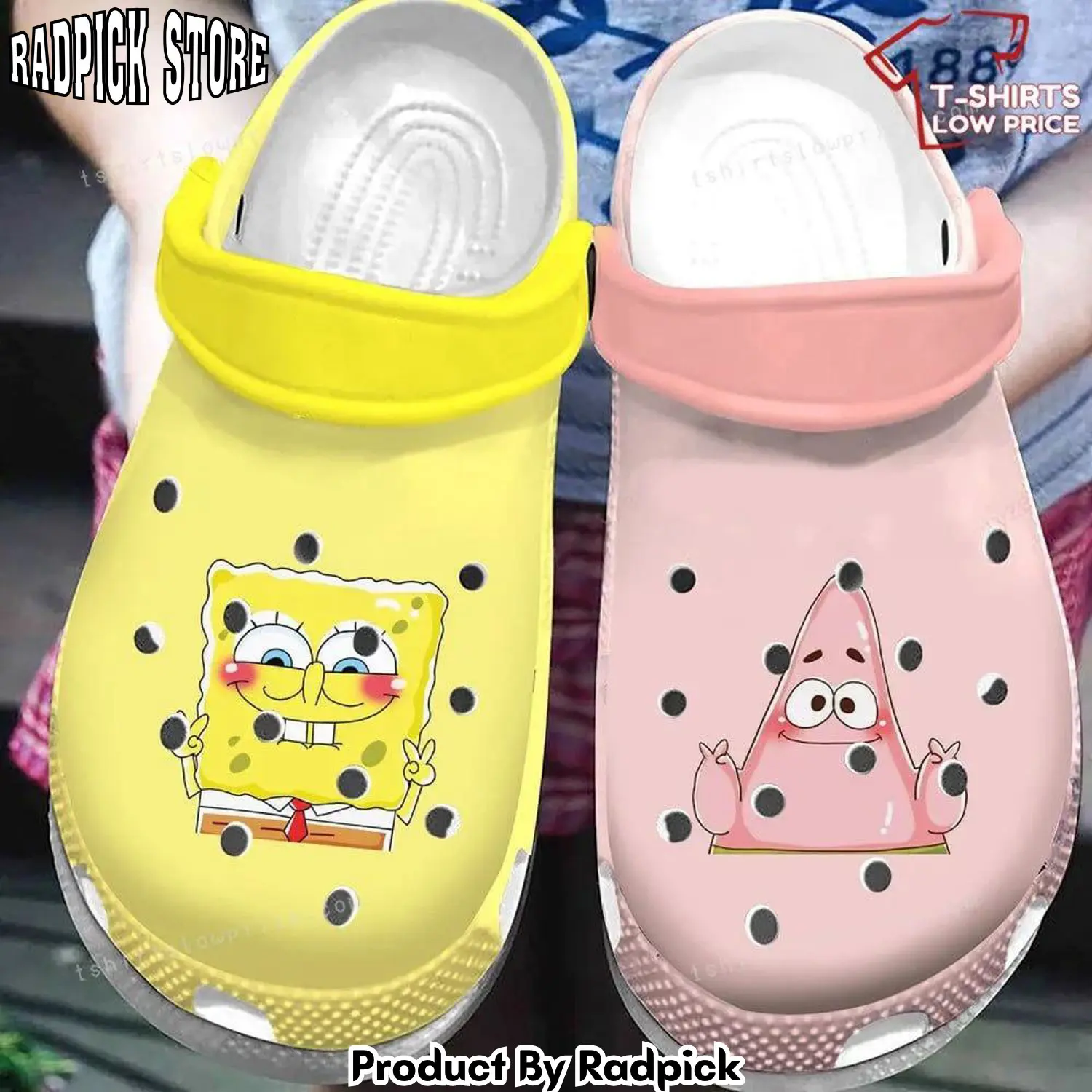 Radpick spongebob squarepants couple clog shoes crocss for mens and womens rp6521323